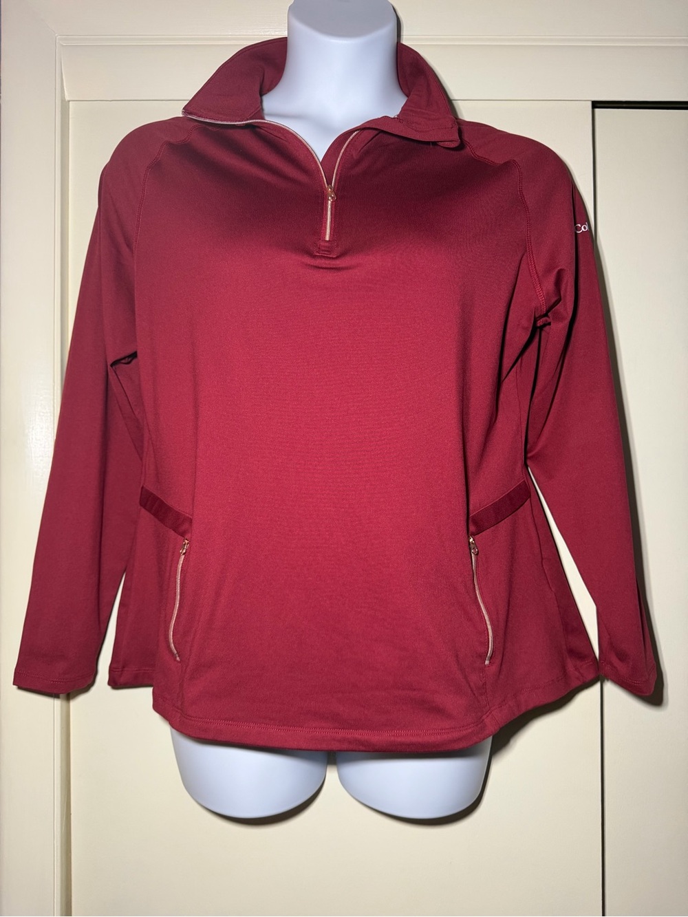 Women's Columbia Golf Quarter-Zip Pullover - Burgundy Size XL